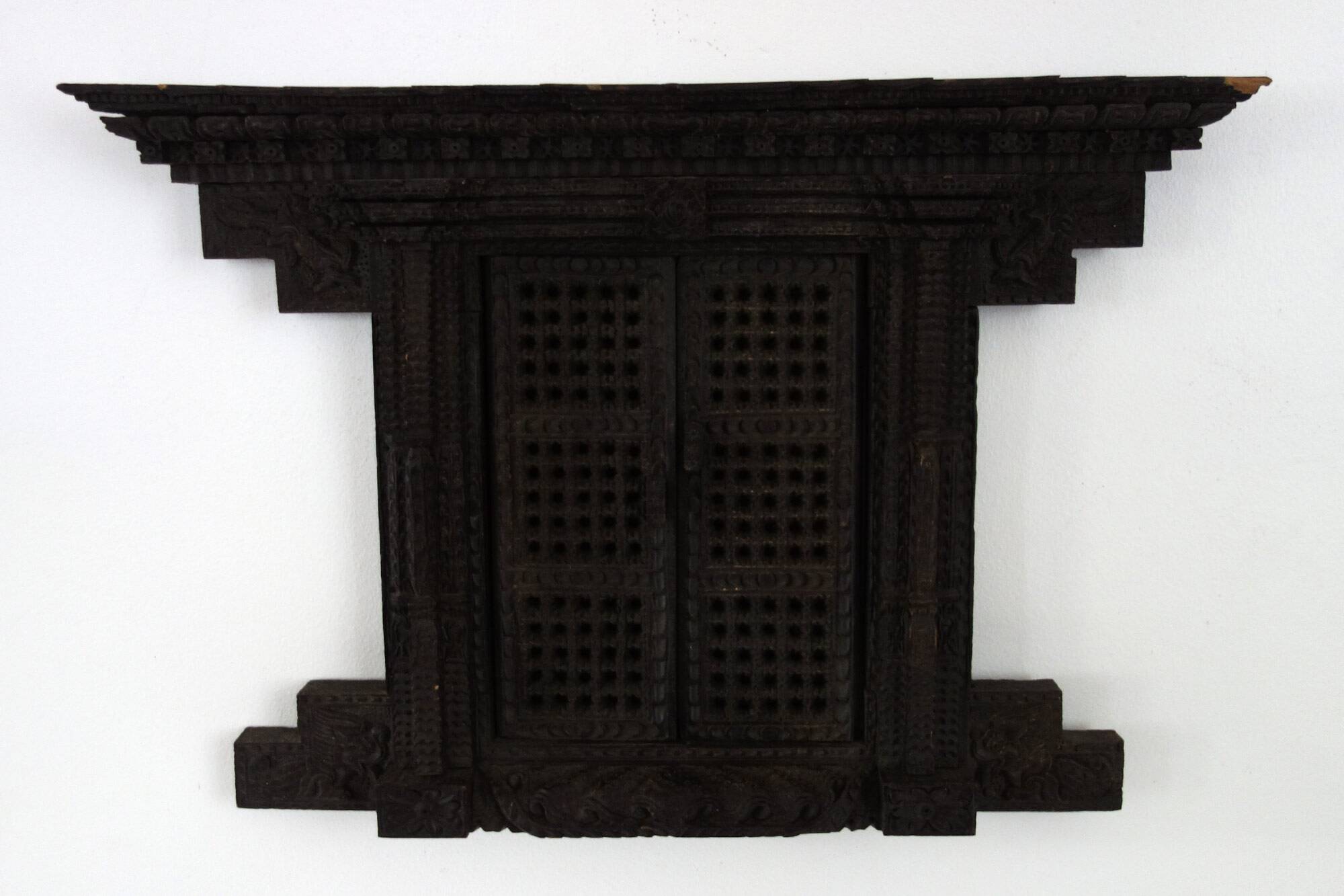 Old Newari Nepali window in carved wood