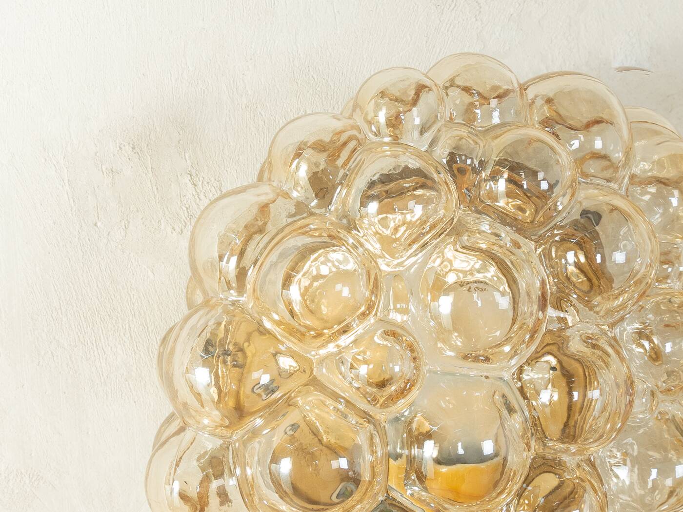 Doria Leuchten wall or ceiling lamp, Space Age design, bubble glass, 1970s
