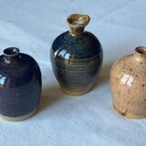 3 vases en  céramique grès signé