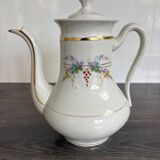 Porcelain Coffee Pot Decorated with Currants - Vintage 1900