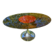 ORANGE smoked glass tulip foot table Gastone Rinaldi
