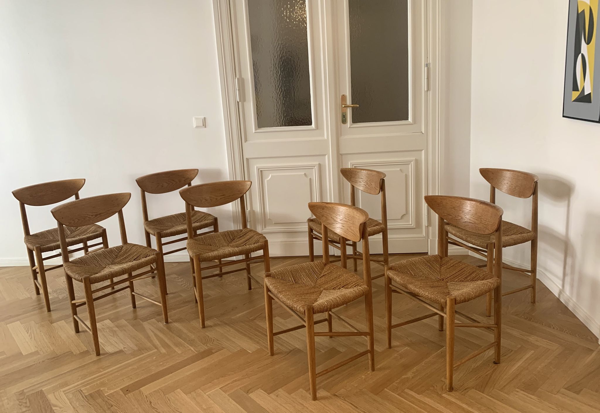 Set of 8 oak dining chairs model 316 by Peter Hvidt & Orla Mølgaard Nielsen for Søborg Mobler