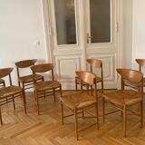 Set of 8 oak dining chairs model 316 by Peter Hvidt & Orla Mølgaard Nielsen for Søborg Mobler