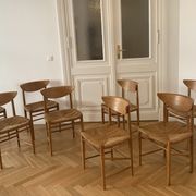 Set of 8 oak dining chairs model 316 by Peter Hvidt & Orla Mølgaard Nielsen for Søborg Mobler