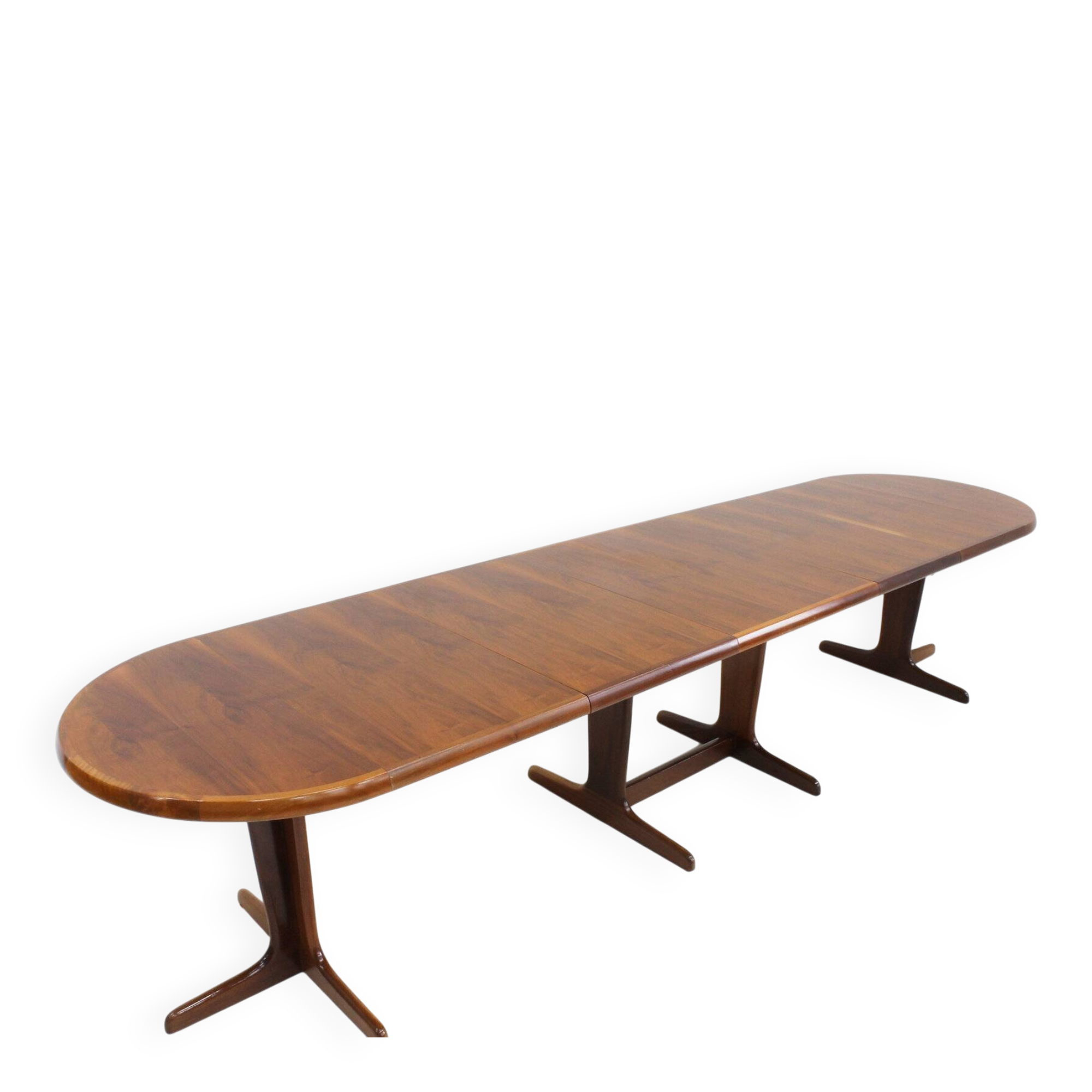 Vintage large oval extendable dining table 1960s XL