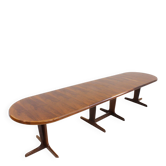 Vintage large oval extendable dining table 1960s XL