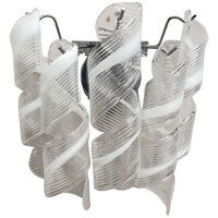 Transparent and white “ricci” murano glass wall sconce