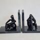 Pair of bookends the thinker and the seated lady, 15 cm