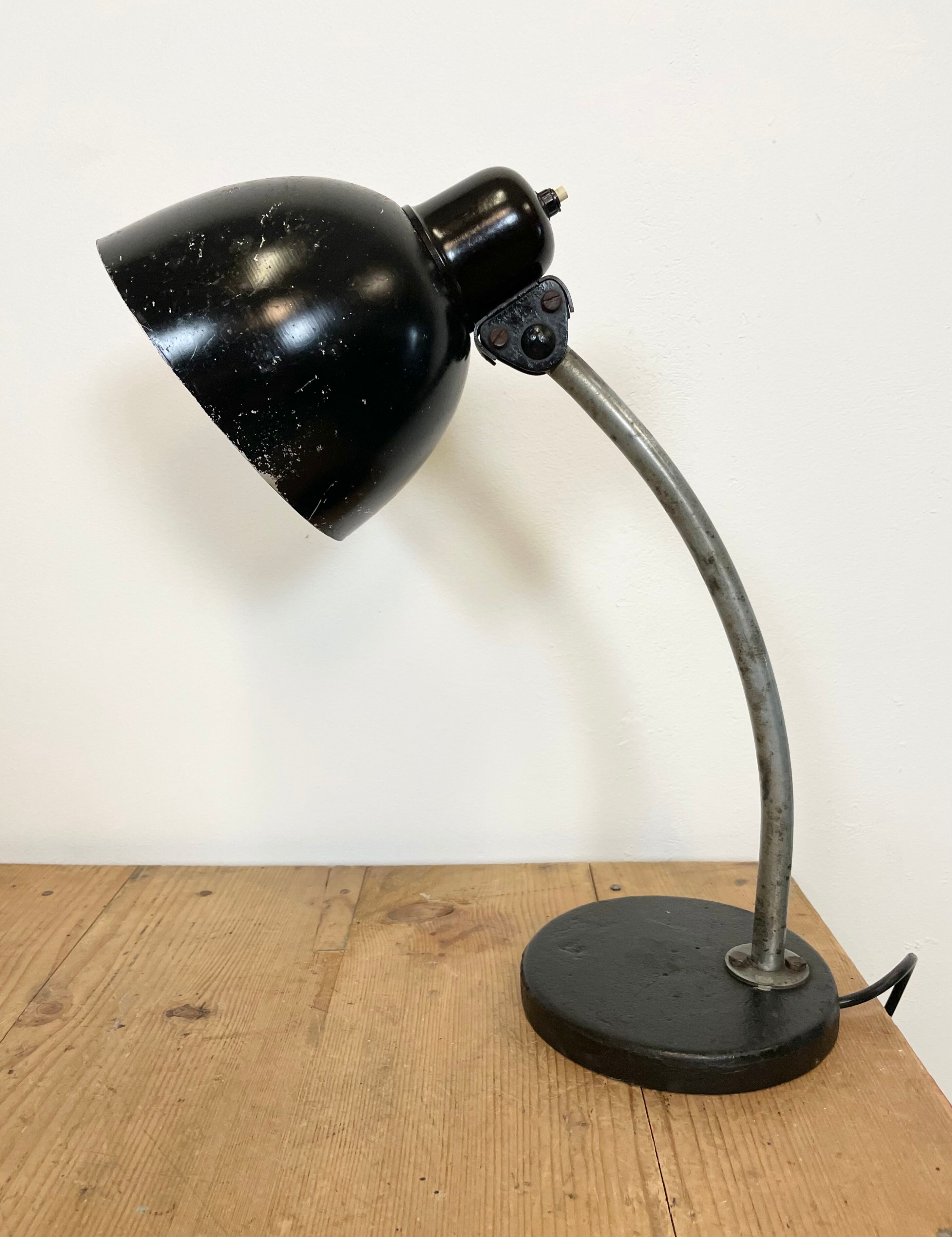 Black industrial table lamp, 1950s