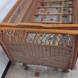 Vintage Rattan Baby Bed