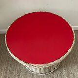 Vintage side table in rattan and formica