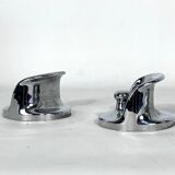 Mid-century modern set of three chrome plastic coat hangers Olaf Bohr 1960s