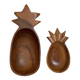 Pair of wooden pineapple trinket trays