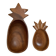 Pair of wooden pineapple trinket trays