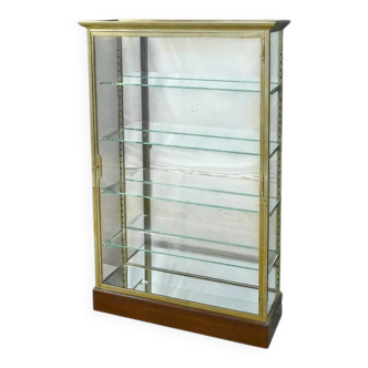Brass display cabinet with a mirrored back – early 20th century