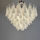 Venetian lustre in colourless and white Murano glass, circa 1990.