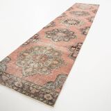 3x13 Pale Red Vintage Runner Rug, 85x388Cm