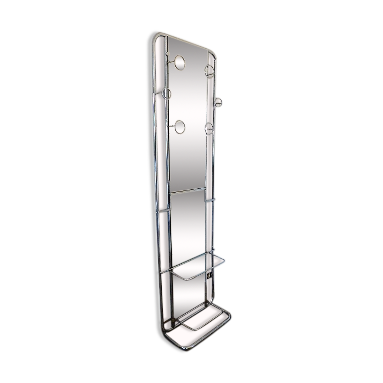 Chrome metal wall coatrack 1960