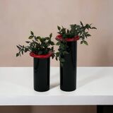 80s Design Ceramic Vases - Modern Vintage Home Decor Made in Italy – set of 2