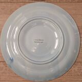 Set of 6 Vintage French Blue Gray & Orange Hand Painted Pordic 6 Serving Oyster Plates 4973