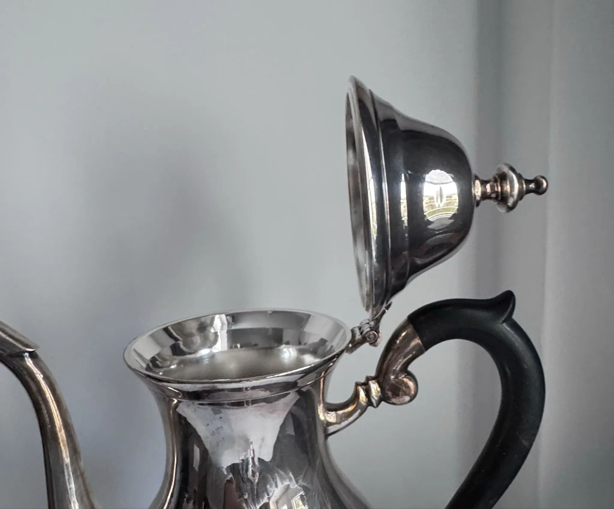 Cafetière et théière métal argenté