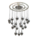 Angelo Brotto Mid-Century Italian Metal Chrome Chandelier for Esperia, 1970