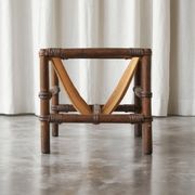 1970s canvas and bamboo magazine rack