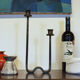 Brutalist wrought iron candle holder beaten