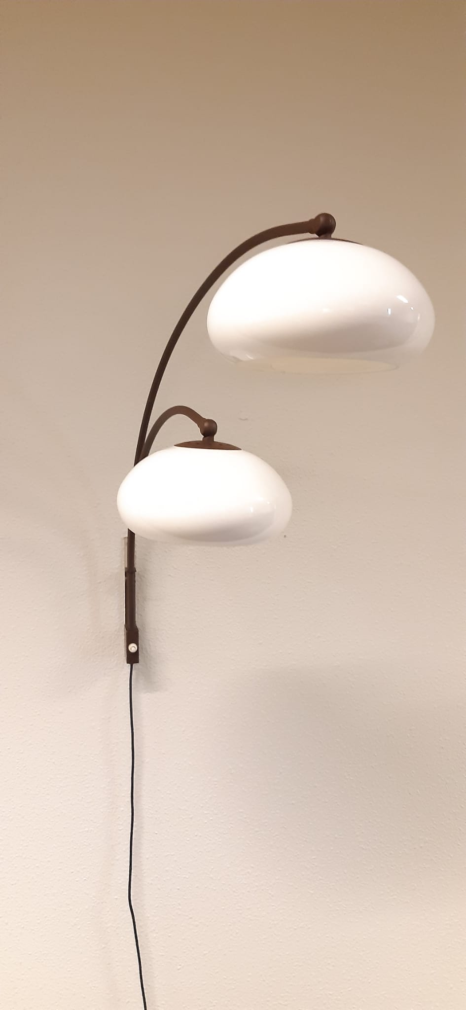 Space Age mushroom doublet arc wall lamp with , Dijkstra 1970s
