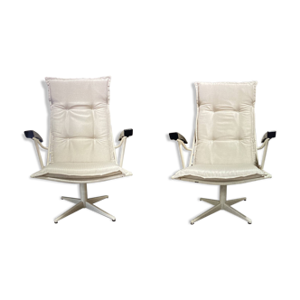 Duo of metal and Bakelite armchairs design 1960.