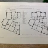 Illustration architecture plan villa Berlin 19th