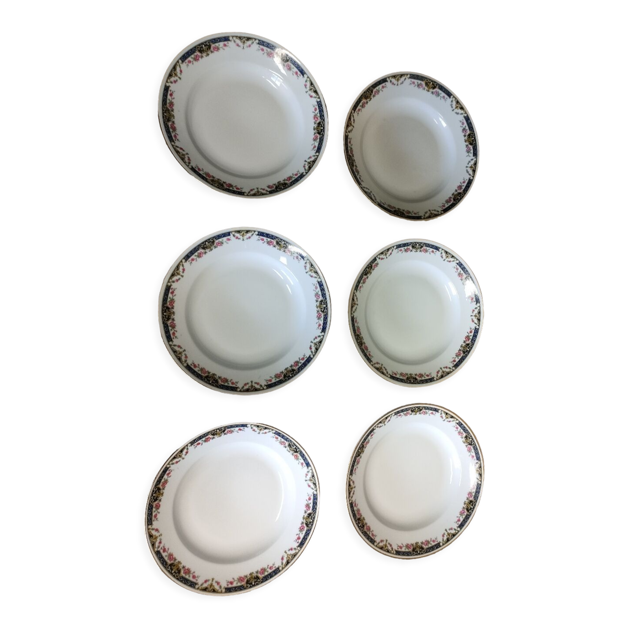 6 hollow plates old Limoges porcelain