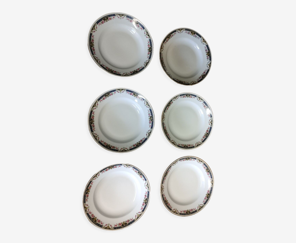 6 assiettes creuses ancienne porcelaine de Limoges