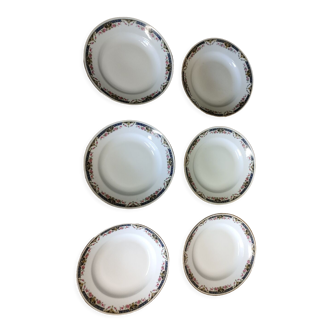 6 hollow plates old Limoges porcelain