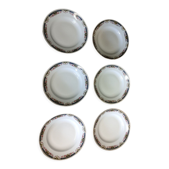 6 assiettes creuses ancienne porcelaine de Limoges