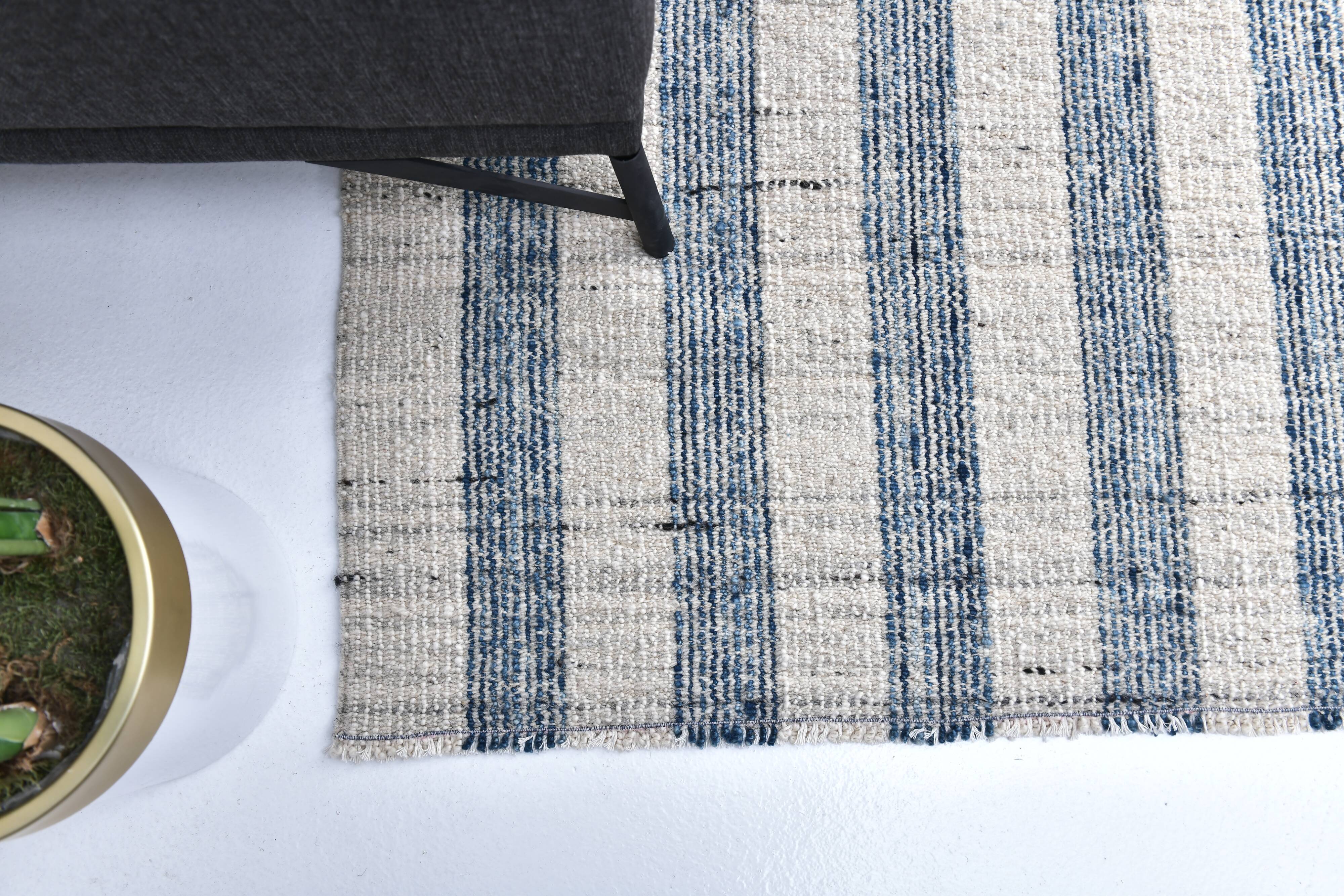 İndigo blue Beige Kilim Rug  190x290 cm, Scandinavian Stile Kilim Rug