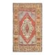 Vintage Turkish Oushak Handmade Wool Cotton Red Area Rug 132x224