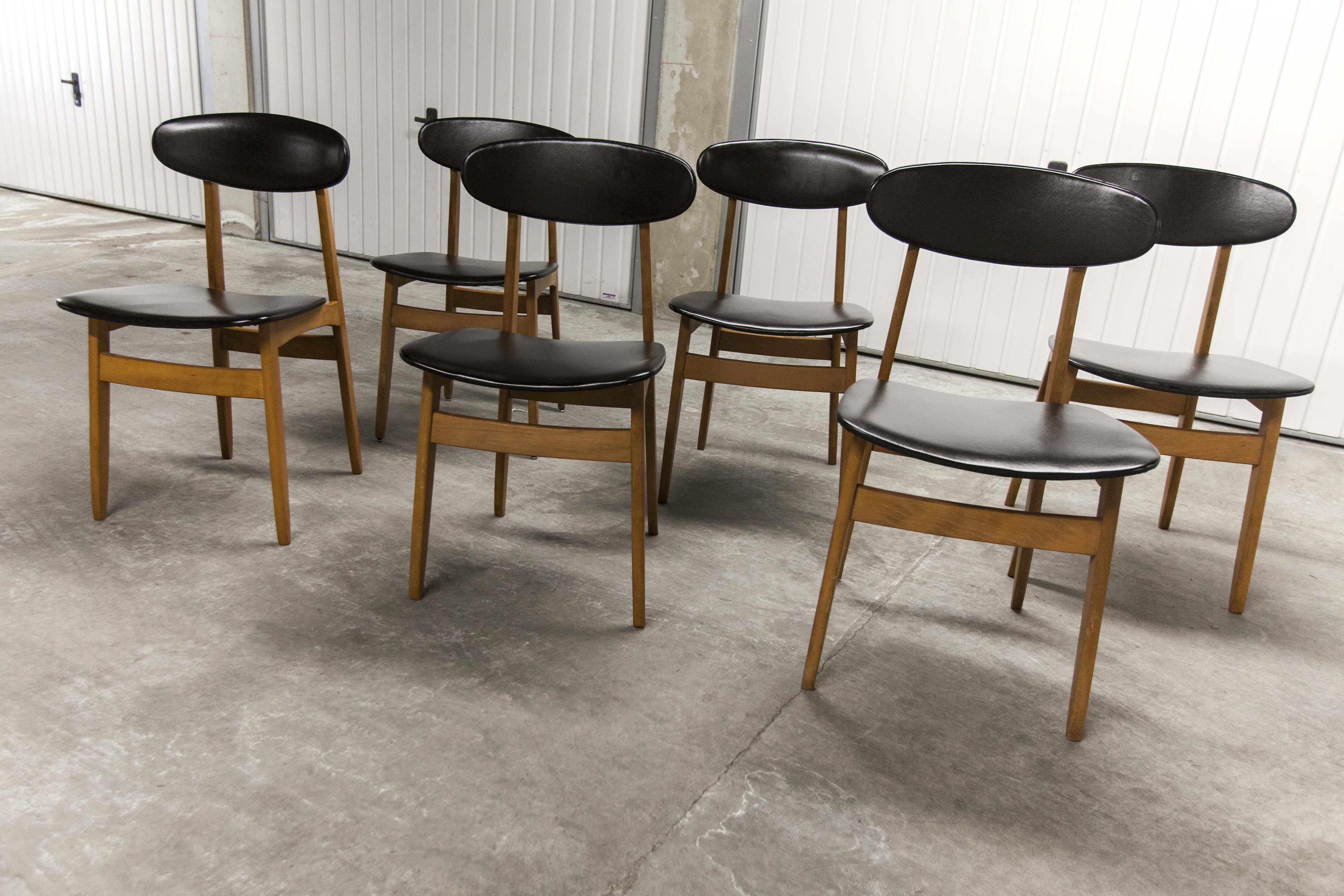 Set of 6 chairs Scandinavian oval back