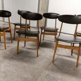 Set of 6 chairs Scandinavian oval back