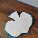 Vintage bowl in the shape of a slightly speckled blue enamelled bird