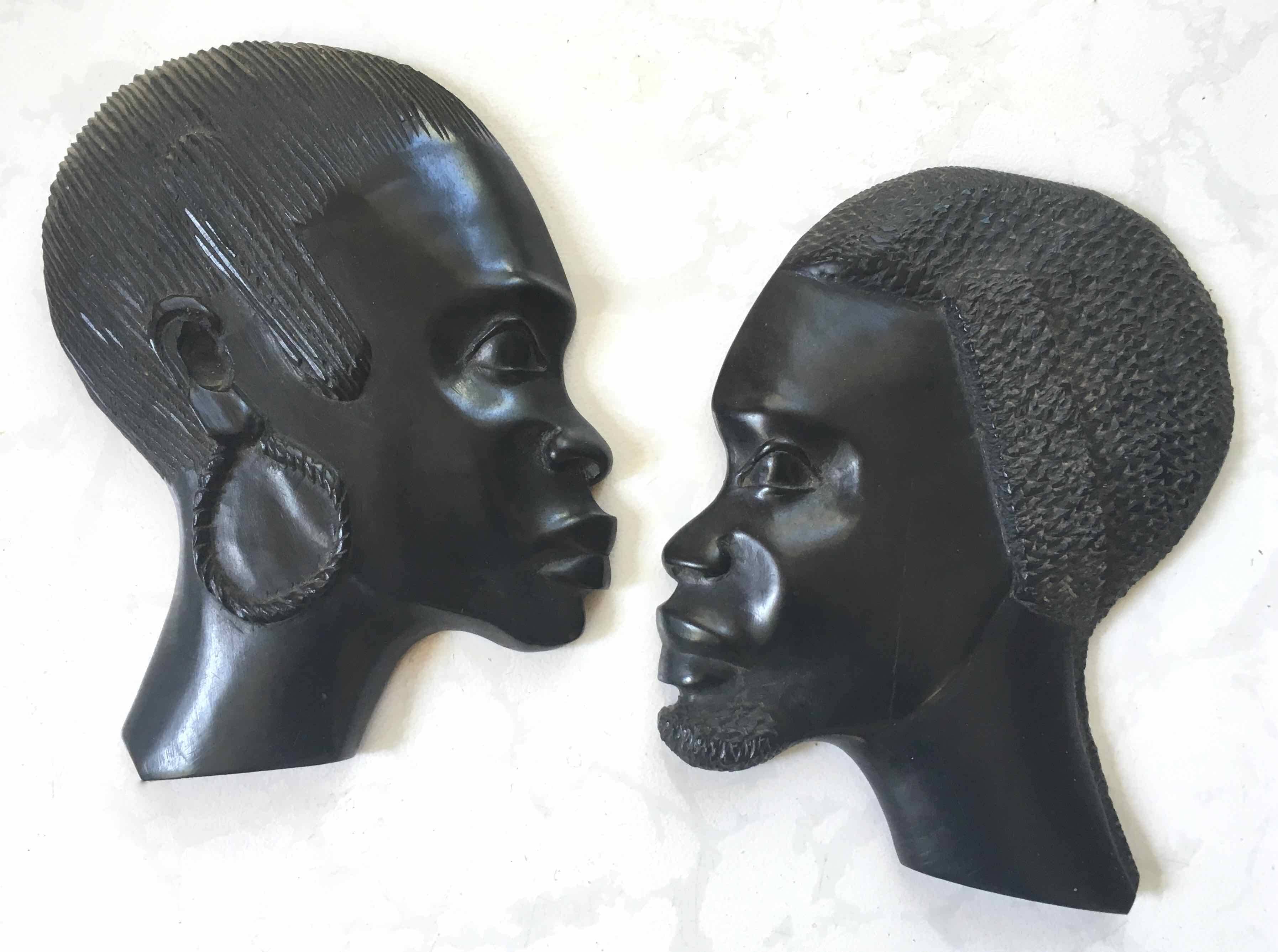 Sculptures profils africains en ébène