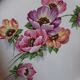 Flat antique earthenware plates with gilded edges
