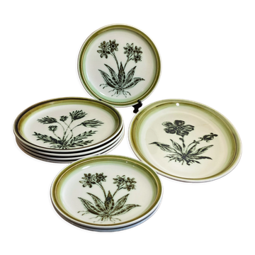 Plates and dish Gien herbarium décor