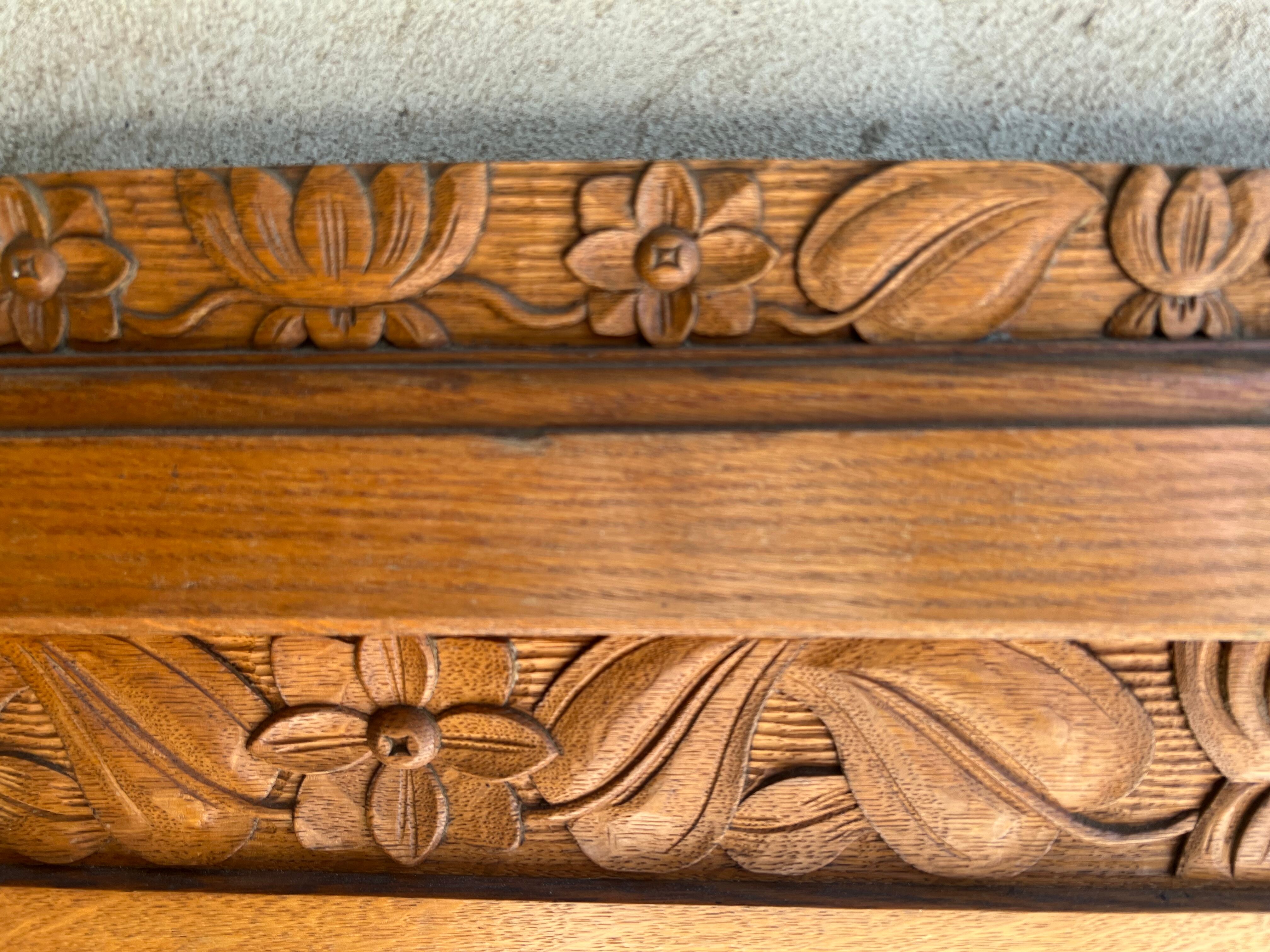 Vintage antique mirror, solid oak, 1920.