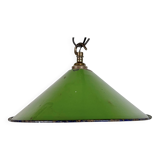 Industrial British Green Enamel Factory Pendant Lamp, 1950s