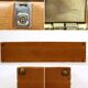 Ensemble de trois valises en cuir vintage