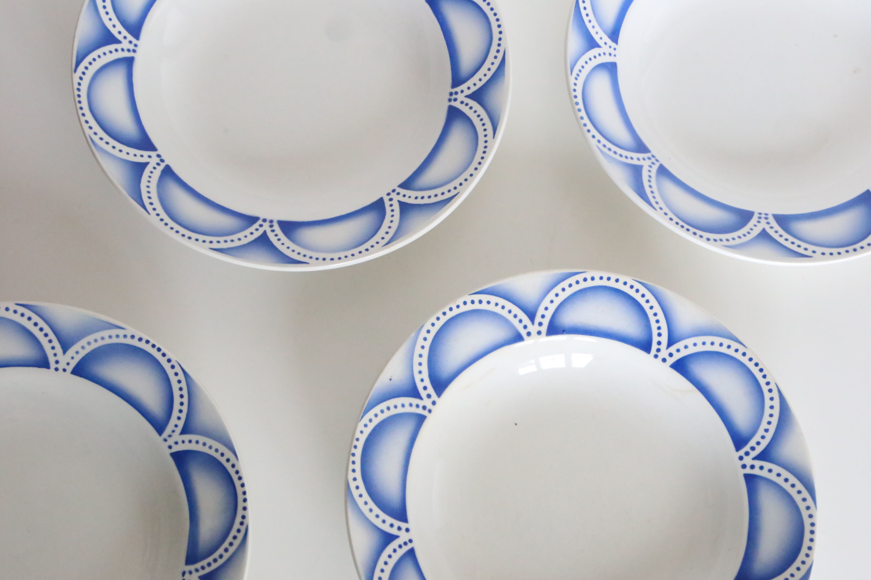 Set de 4 assiettes creuses Sarreguemines motif Arcades