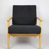 Fauteuil boucle noir danois, 1970s