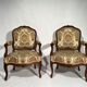 Louis XV style living room including a pair of armchairs and three chairs