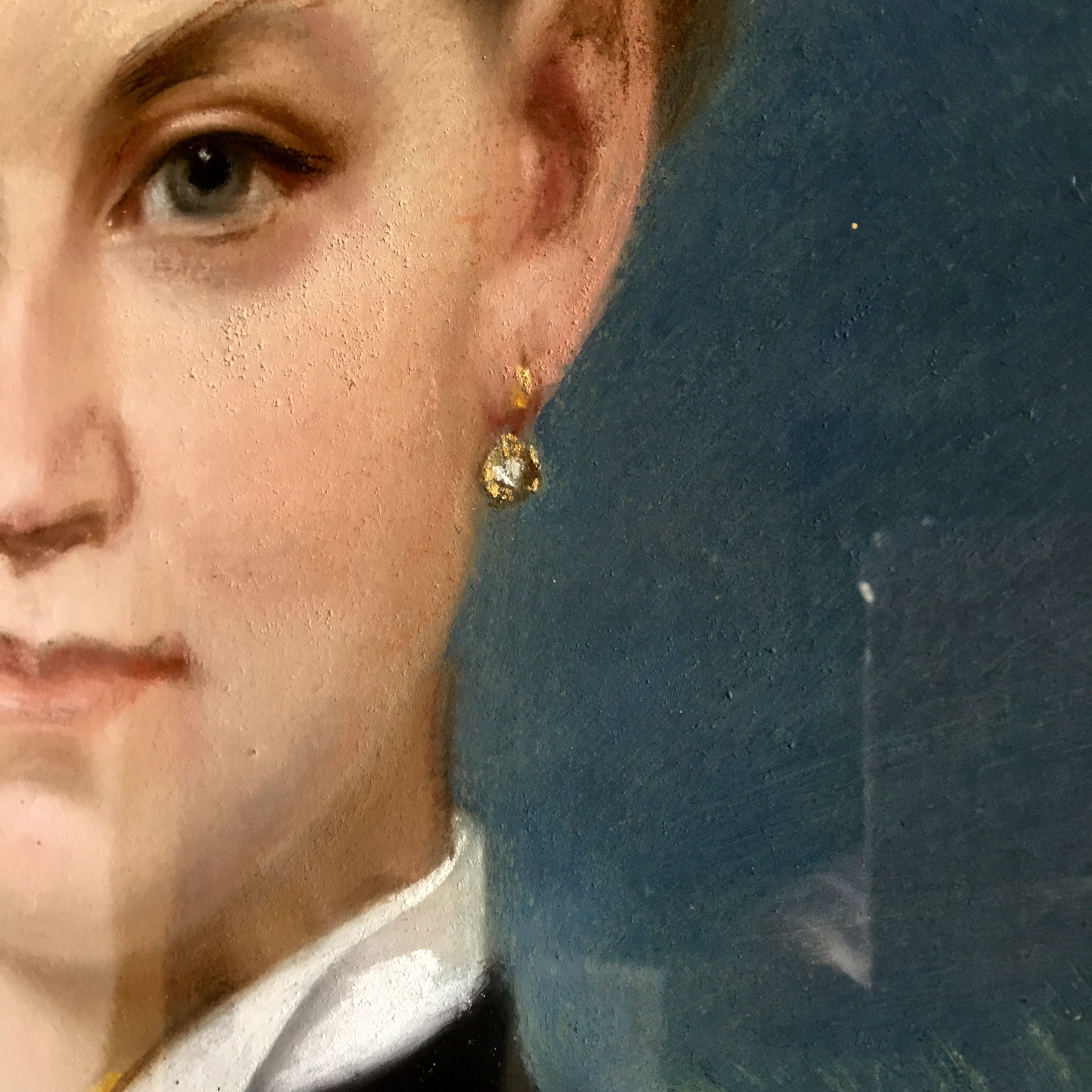 Portrait of a young girl on canvas late XIX century, signed and dated